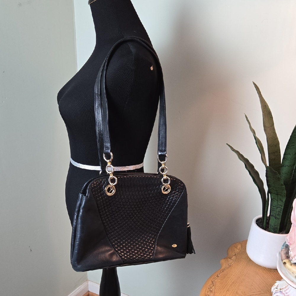 Vintage Bally Black All Leather Handbag
